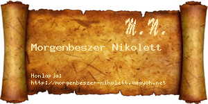 Morgenbeszer Nikolett névjegykártya